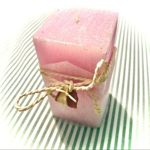 Pink Rectangle Scented Candle with Amethyst Stone